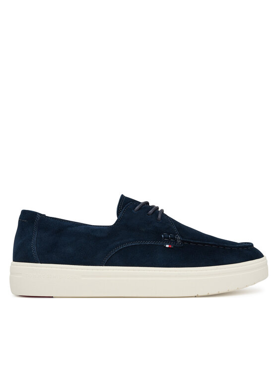 Tommy Hilfiger Półbuty Casual Suede Stitch Toe Hybrid FM0FM05707 Granatowy