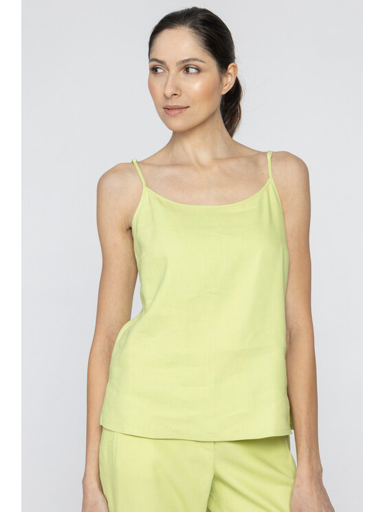 Deni Cler Milano Deni Cler Milano Top W-DC-0012-D2-H4-40-1 Żółty Regular Fit