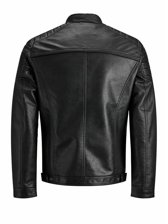 Jack & Jones Jack & Jones Bunda z imitácie kože Rocky 12147218 Čierna Regular Fit