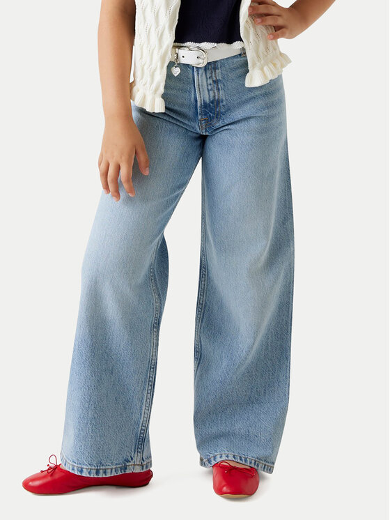 Guess Guess Teksad J6GA07 D45E0 Sinine Wide Leg