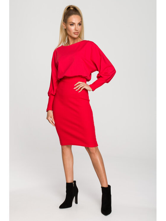 Made of Emotion Made of Emotion Každodenní šaty M690 Červená Regular Fit