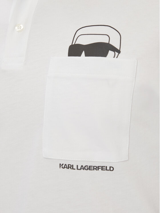KARL LAGERFELD KARL LAGERFELD Polo marškinėliai 745127 561225 Balta Regular Fit