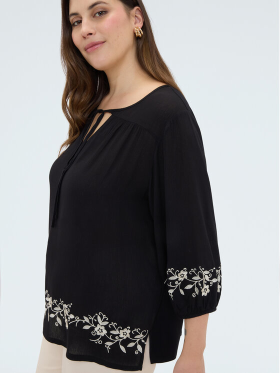 Fiorella Rubino Fiorella Rubino Bluzka G09OL009123N033 Czarny A-Line Fit