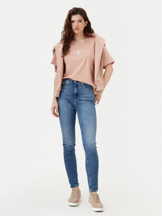 Calvin Klein Jeans Calvin Klein Jeans Тишърт Monologo J20J224798 Оранжев Relaxed Fit