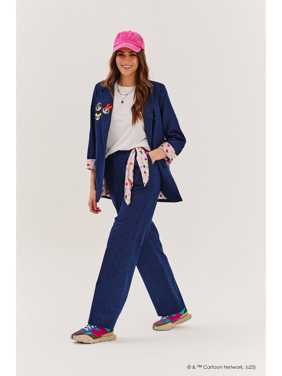 NAOKO NAOKO Jeansy Powerpuff Girls Granatowy Regular Fit