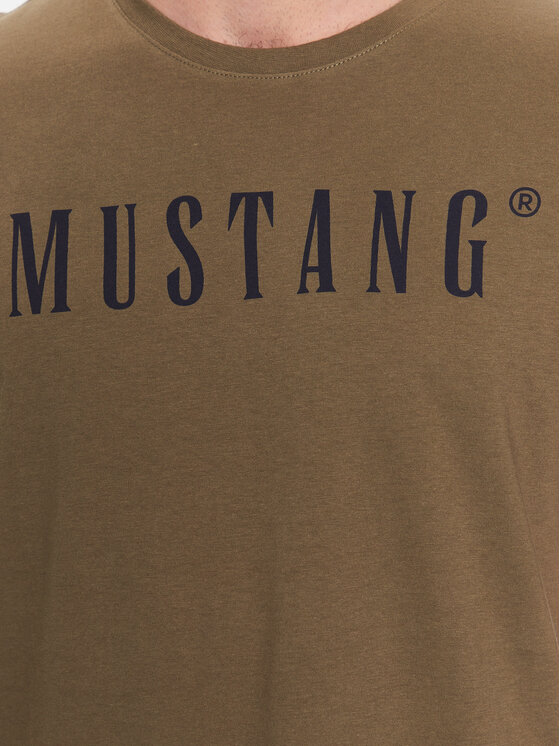 Mustang Mustang T-Shirt Alex 1013221 Zielony Regular Fit