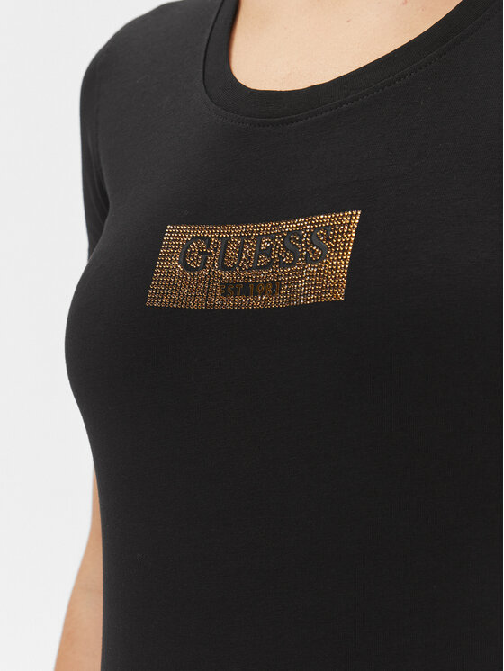 Guess Guess Tricou W4RI33 J1314 Negru Slim Fit