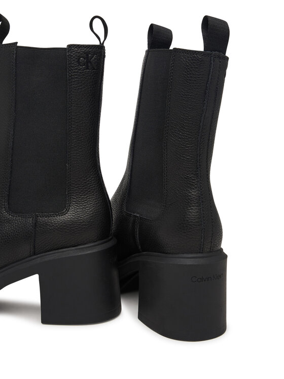 Calvin Klein Calvin Klein Botki Block Heel Chelsea Boot Lth HW0HW03694 Czarny