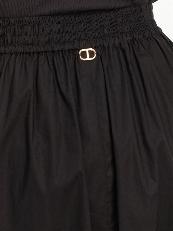 TWINSET TWINSET Trapecijos formos sijonas 251TT2095 Juoda Regular Fit