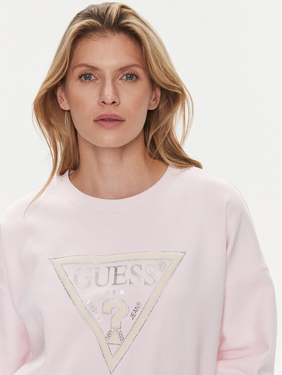 Guess Felpa Pony W4RQ13 KC5H2 Rosa Regular Fit Modivo