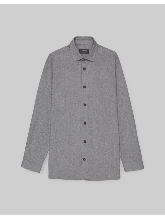 Borgio Borgio Koszula spadola Szary Relaxed Fit