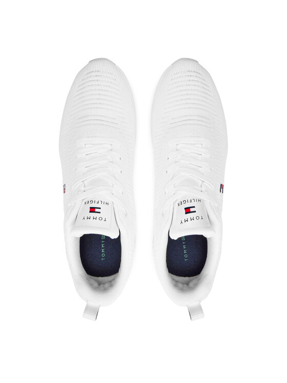 Tommy Hilfiger Tommy Hilfiger Sneakersy Corporate Knit Rib Runner FM0FM02838 Biały