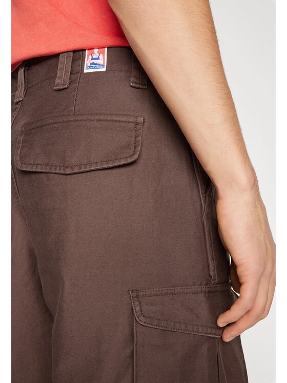 Wrangler Wrangler Spodnie materiałowe REGULAR CARGO Brązowy Relaxed Fit