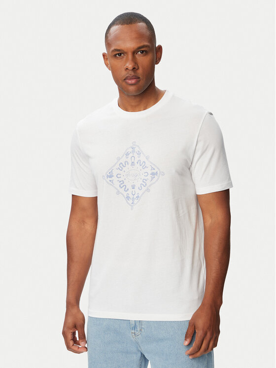 HUGO Tricou Nerberri 50572760 Alb Regular Fit