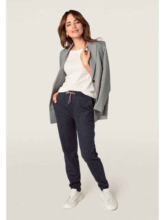 QUIOSQUE QUIOSQUE Kalhoty z materiálu QUIOSQUE 3OR003832 Tmavomodrá Regular Fit