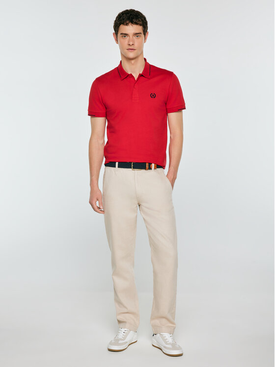BIG STAR BIG STAR Polo POLIAN Bordowy Slim Fit