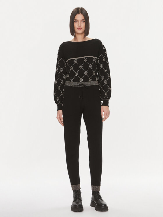 Liu Jo Sport Liu Jo Sport Hlače iz tkanine TF3207 MA63L Črna Slim Fit