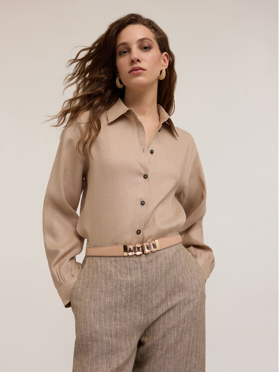 Motivi Motivi Camicia 5225W000471N002 Écru Regular Fit