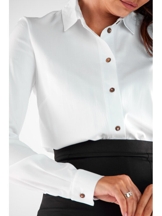 Awama Awama Koszula A526 Biały Basic Fit