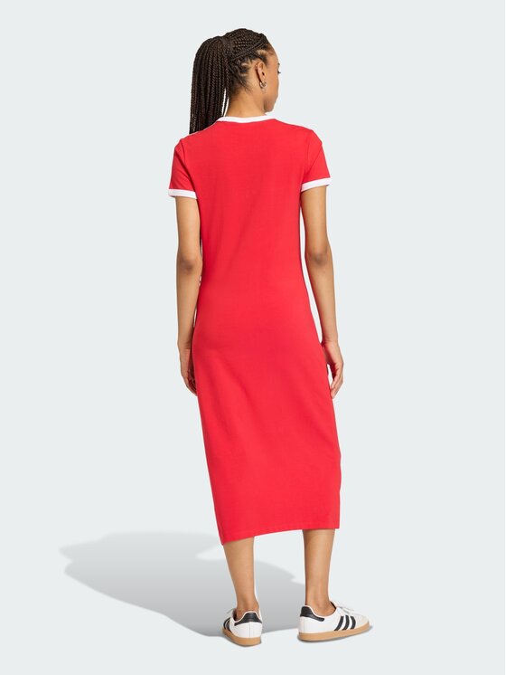 adidas adidas Sukienka codzienna 3 STRIPES DRESS (SLIM) Czerwony Slim Fit
