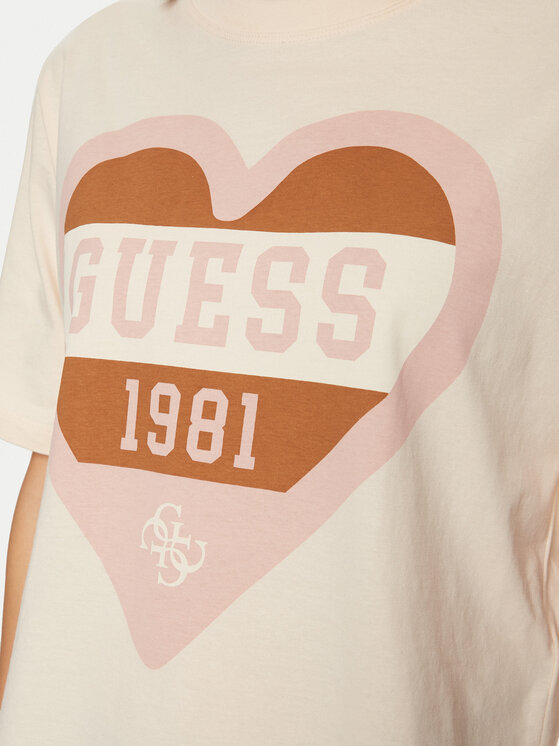 Guess Guess T-Shirt V5RI01 I3Z14 Écru Regular Fit
