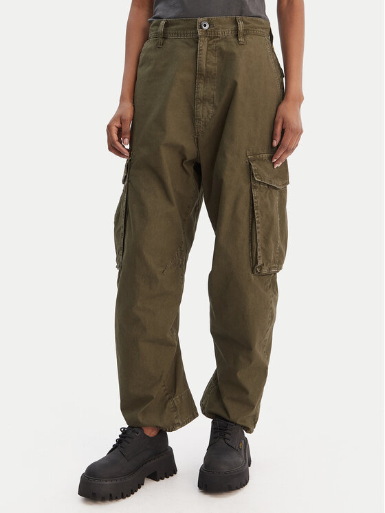 G-Star Raw Pantaloni din material D28756-D388 Verde Boyfriend Fit