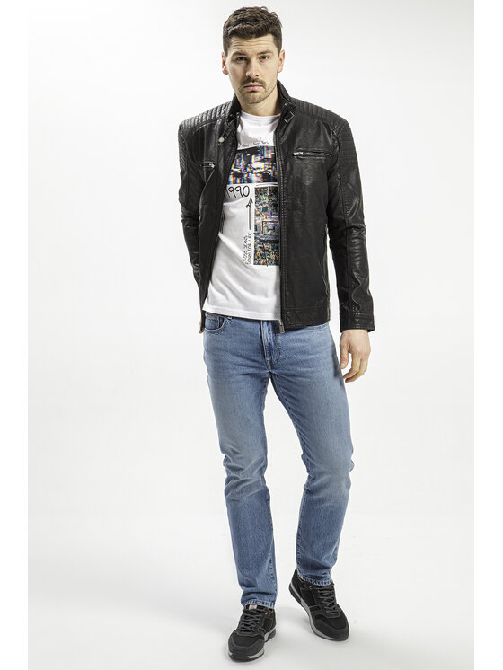 Cross Jeans Cross Jeans Kurtka skórzana 40231-020 Czarny Regular Fit