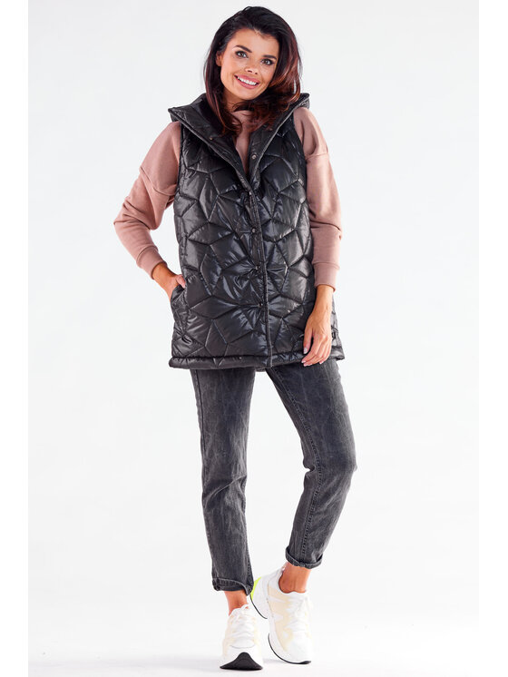 Awama Awama Bezrękawnik A539 Czarny Basic Fit