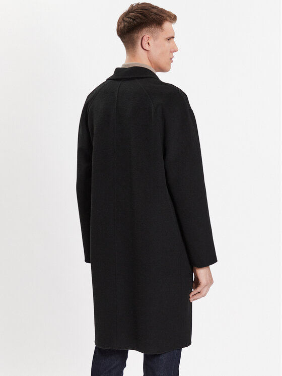 Calvin Klein Calvin Klein Vlněný kabát K10K111601 Černá Regular Fit