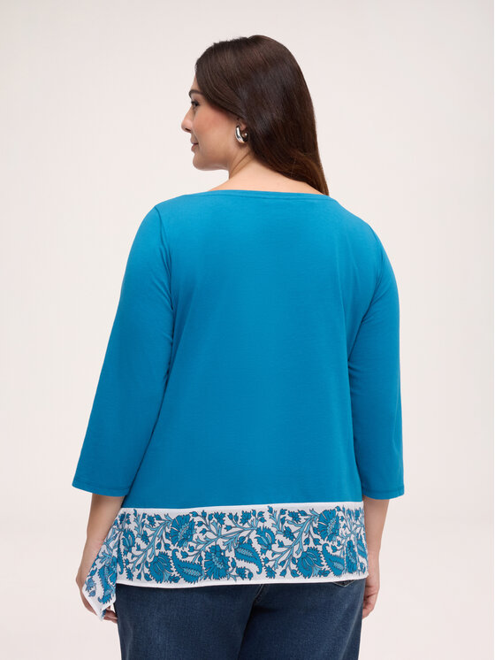Fiorella Rubino Fiorella Rubino Bluzka G025L009422N0Z4 Turkusowy Regular Fit