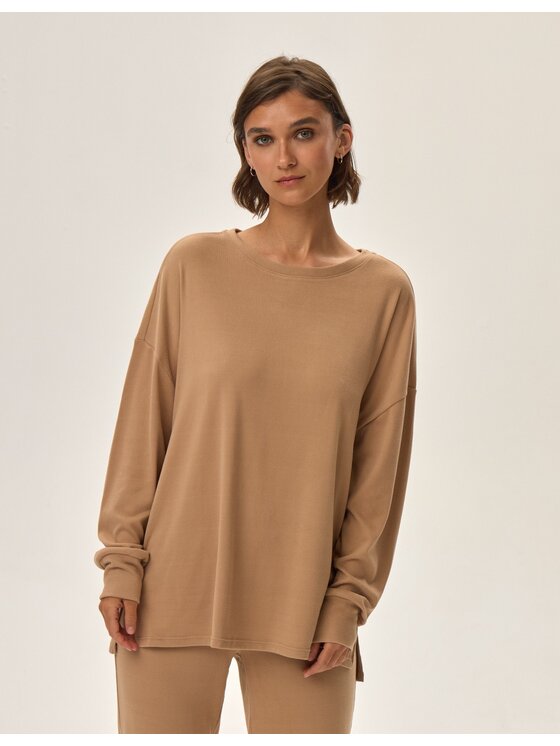Esotiq Esotiq Mikina 42202 Béžová Regular Fit