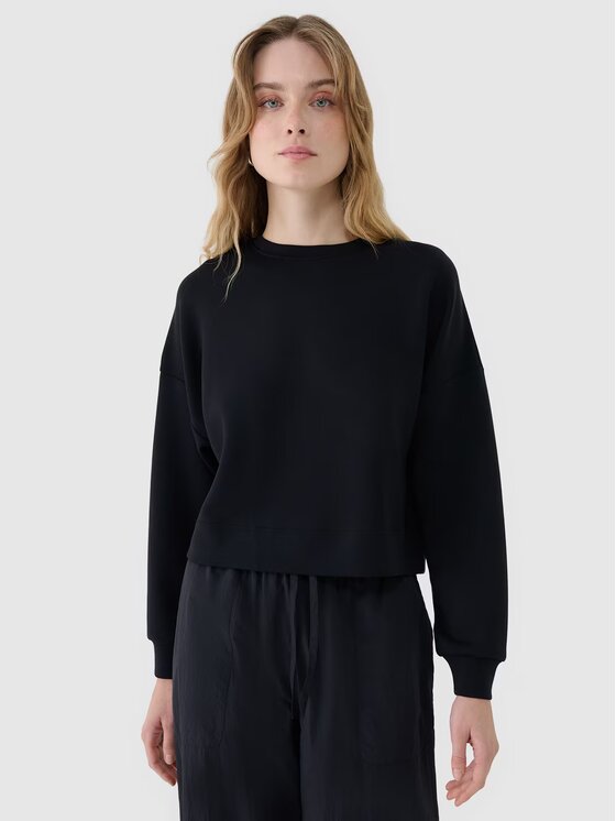 4F 4F Mikina 4FWSS25TSWSF1576-20S Čierna Regular Fit