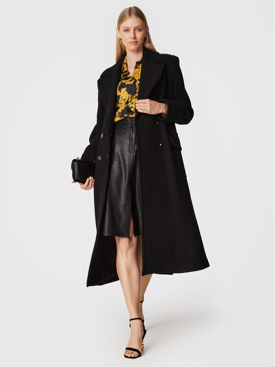PINKO Pinko Gyapjú kabát Clarinda 1G17Z7 Y7DY Fekete Regular Fit