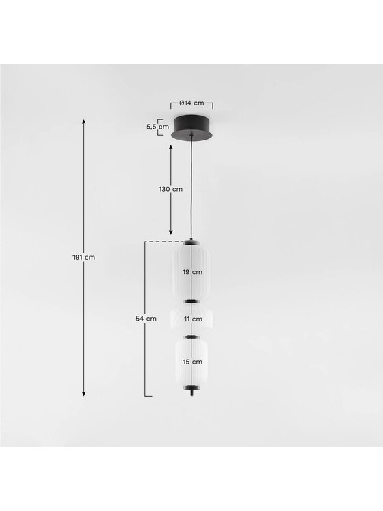 MIAhome MIAhome Lampa sufitowa LED z metalu i szkła czarna Necsar Biały