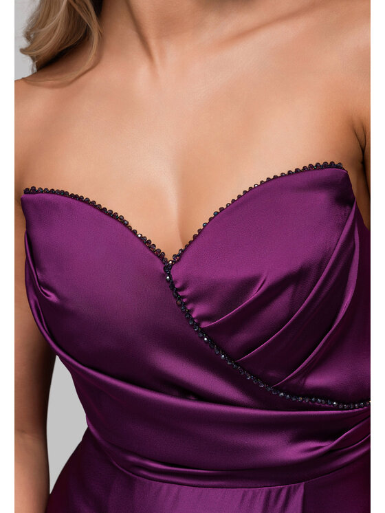 Ombre Ombre Sukienka wieczorowa LA-OM-DLR267 Fioletowy Regular Fit