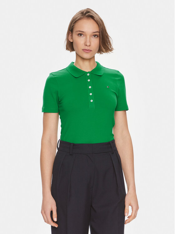 Tommy Hilfiger Tommy Hilfiger Polokošeľa 1985 WW0WW37823 Zelená Slim Fit