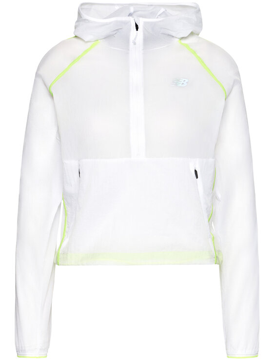New Balance New Balance Bluza techniczna WJ01268 Biały Relaxed Fit