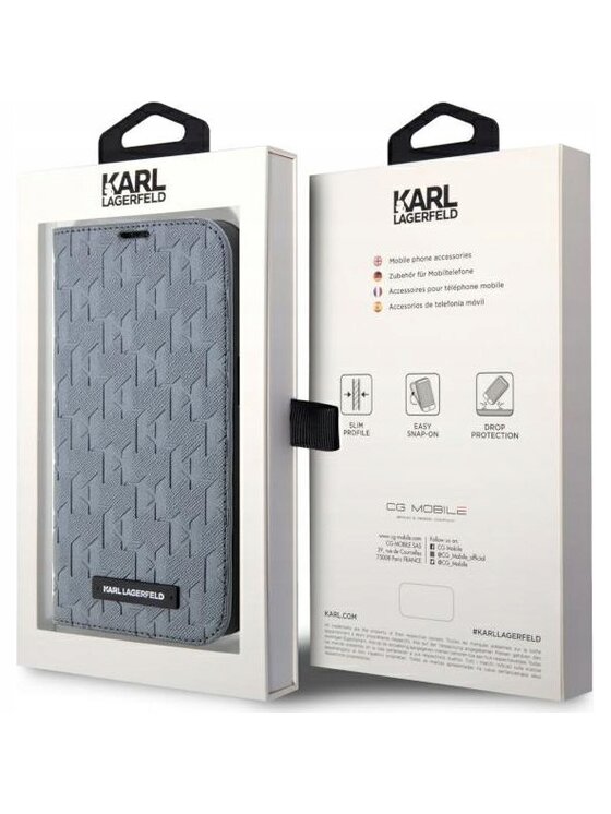 KARL LAGERFELD KARL LAGERFELD Etui na telefon Saffiano Monogram Srebrny