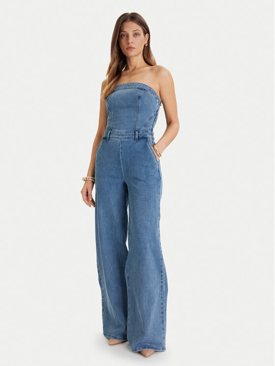 Guess Guess Salopetă W5BD1F D4LU0 Albastru Regular Fit