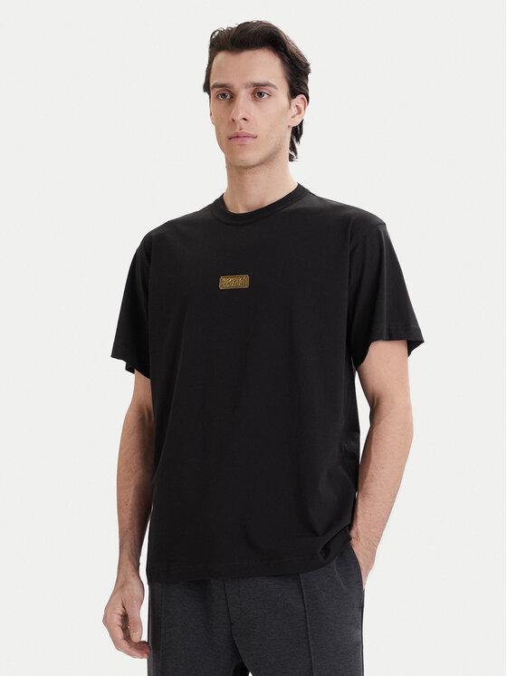 Versace Jeans Couture Póló 80GAHT05 CJ00T Fekete Regular Fit