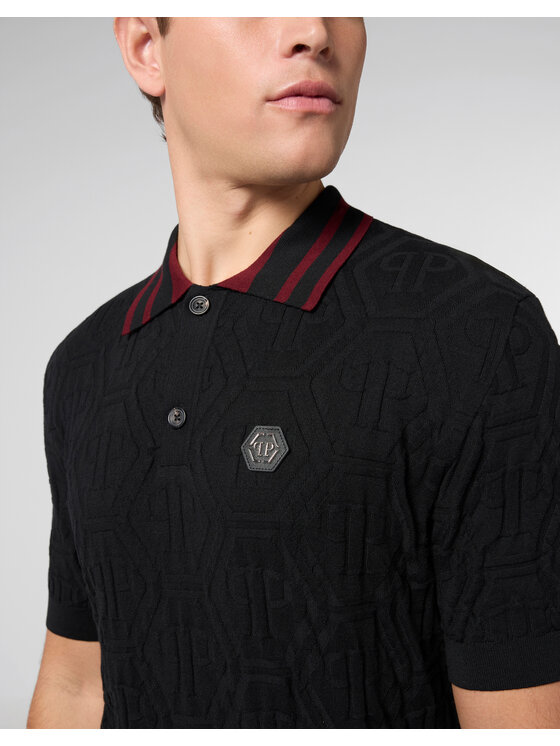 PHILIPP PLEIN PHILIPP PLEIN Polo 30018 Czarny Regular Fit