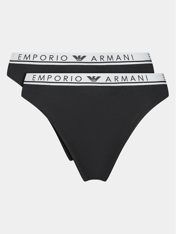emporio armani underwear lot de 2 culottes 163337 3f227 00020 noir
