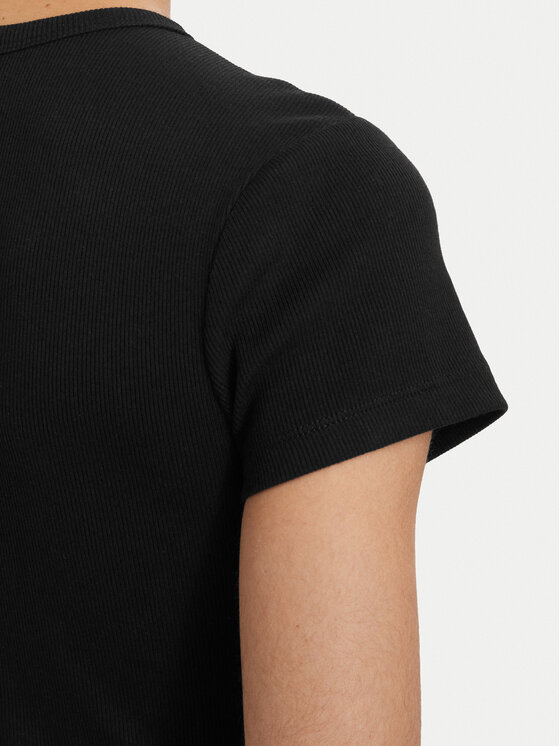 Tommy Jeans Tommy Jeans Sommerkleid Flag DW0DW22613 Schwarz Slim Fit