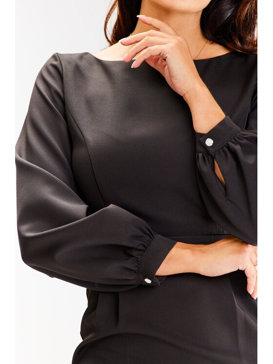 Awama Awama Sukienka wieczorowa A597 Czarny Basic Fit