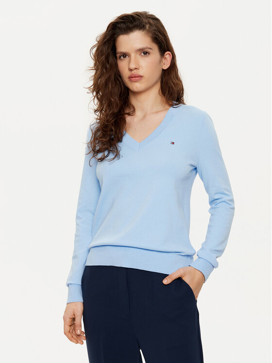 Tommy Hilfiger Tommy Hilfiger Džemper WW0WW40098 Svijetloplava Regular Fit