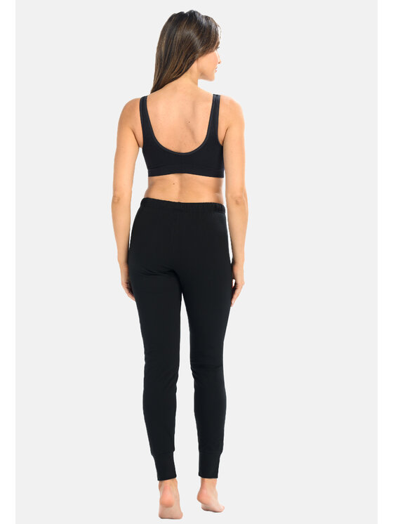 Teyli Teyli Półśpiochy Klasyczne damskie spodnie dresowe Ava Czarny Skinny Fit