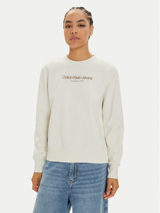 Calvin Klein Jeans Calvin Klein Jeans Majica dugih rukava Institutional J20J224913 Bijela Regular Fit