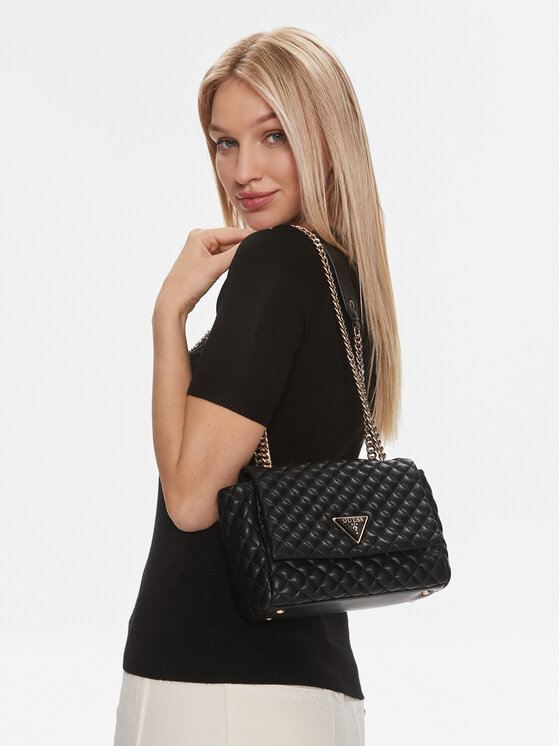 Guess Guess Дамска чанта Dessa HWQG92 36210 Черен