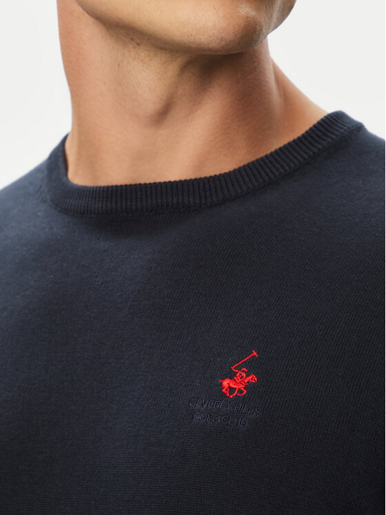 Beverly Hills Polo Club Beverly Hills Polo Club T-Shirt P-SS26M-M436344NVY Granatowy Regular Fit
