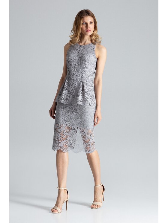 FIGL FIGL Sukienka M640 Szary Regular Fit